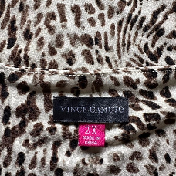 New Vince Camuto Maxi Leopard Dress Field Khaki Sz 2X - Picture 2 of 5